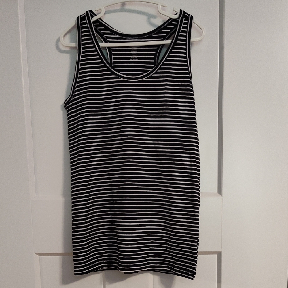 Old Navy Black and White Striped Tank Top